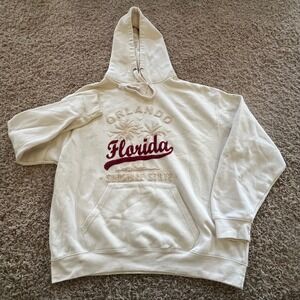 Pacific & Co Orlando Florida Sunshine State Hoodie Cream Chenille XL